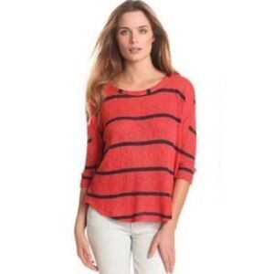 Splendid Crew Neck Oversized Striped Sweater Size Medium